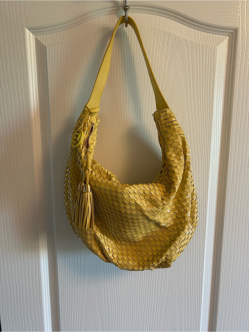 Elliott Lucca Woven Tassel Hobo in Yellow